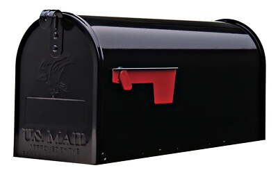 Classic Medium, Steel, Post Mount Mailbox, Black, T1S00B00,Free Shipping
