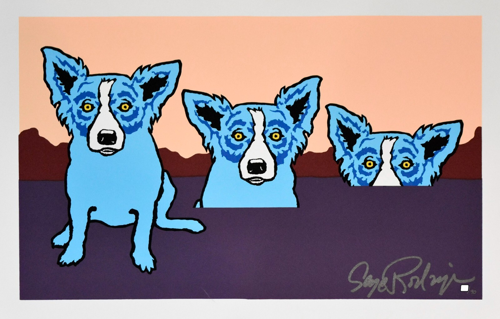 George Rodrigue Blue Dog The Blues Are Pulling Me Down Silkscreen