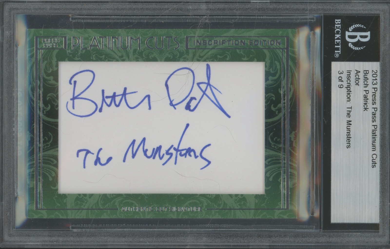2013 Press Pass Platinum Cuts Signature Butch Patrick Ins The Munsters /9 Auto