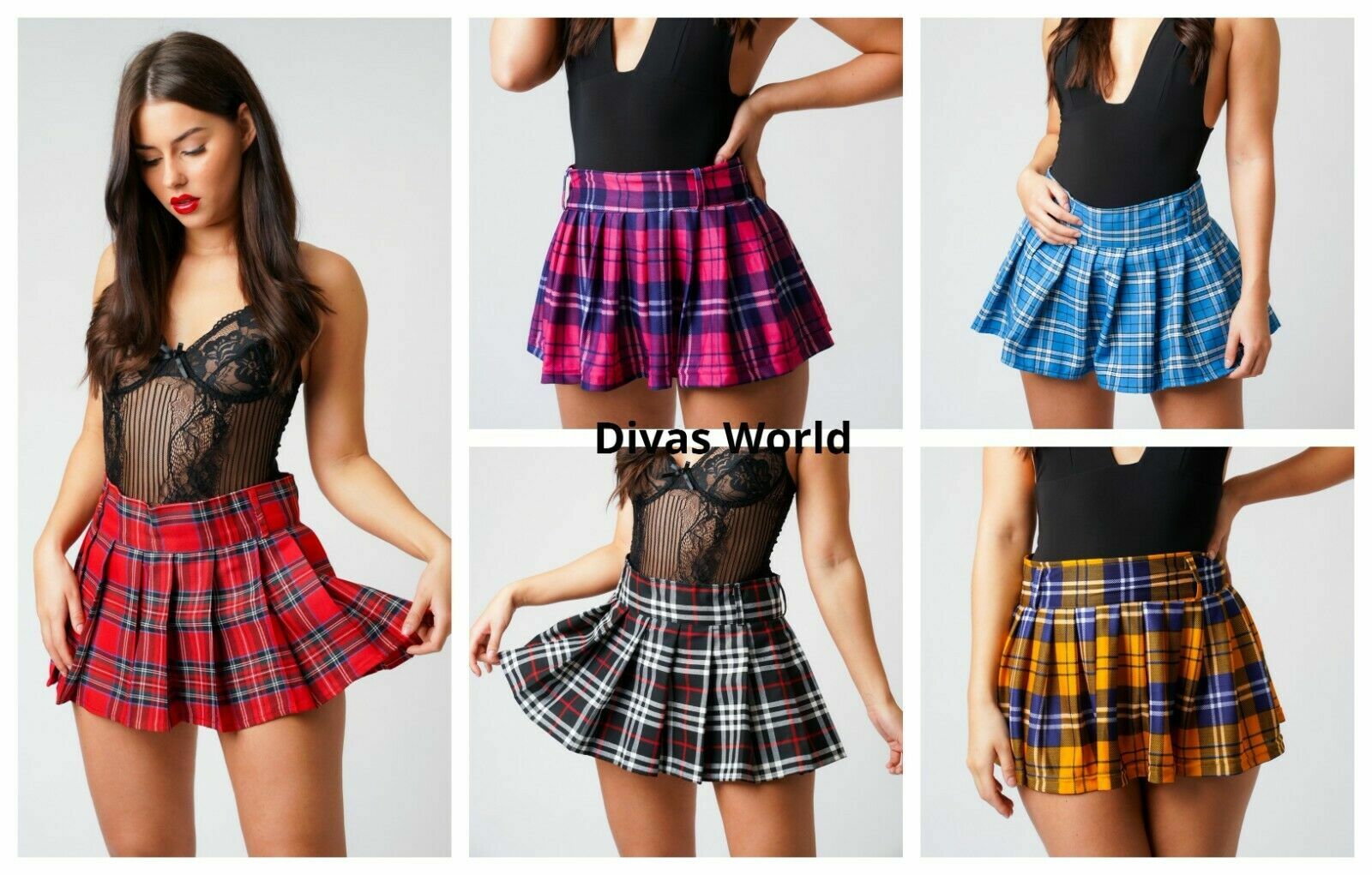 【PORTA】CHECK PLEATS MINI SKIRT SHORTS / 追跡付 Designer fashion, Seoul-fully created | W Concept
