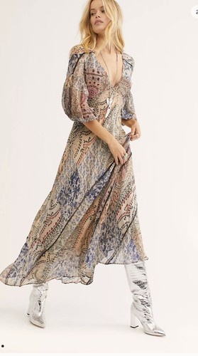 

Платье макси с кружевной вставкой Free People Moroccan Dreams, Multicolor