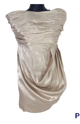 Davids bridal prom dress Bridesmaid Formal Strapless Gold Womens 14 Ret $120