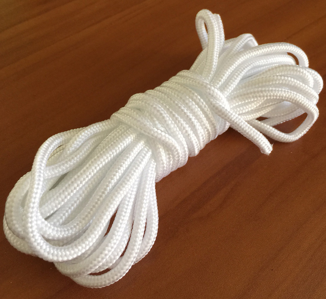 1/4" Braided Nylon Flagpole ROPE Halyard White (for 16 ft flag pole
