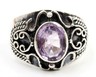 Amethyst & Sterling Silver Dress Ring Fine Statement Jewellery Band Size P 12-4.JPG