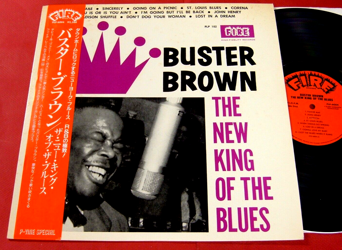 Buster Brown - The New King Of The Blues, 1984 Fire PLP-6004 Japan Vinyl LP Buster Brown - The New King Of The Blues, 1984 Fire PLP-6004 Japan Vinyl LP