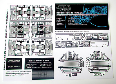 REPLACEMENT STICKERS for STAR WARS SET 10019 REBEL BLOCKADE RUNNER +++