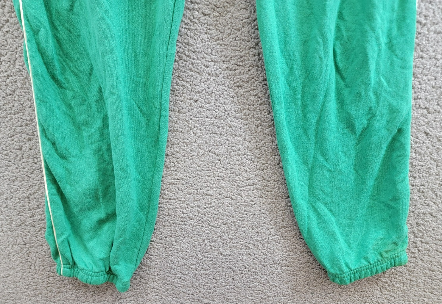 Aqua Reynolds Piped Sweatpants Women's L Green/White Elasticized Hems Pull On - Picture 4 of 17