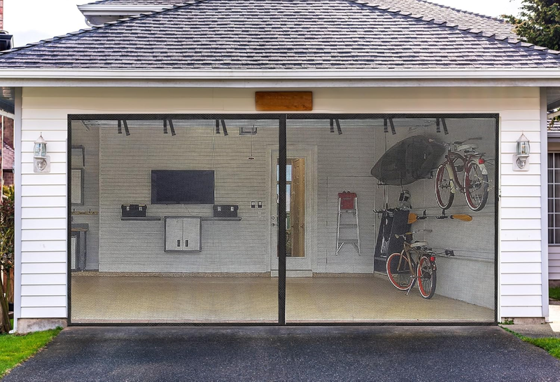 Garage Screen Doors for 2-Car Garage -16X7Ft, Fiberglass 2300G...