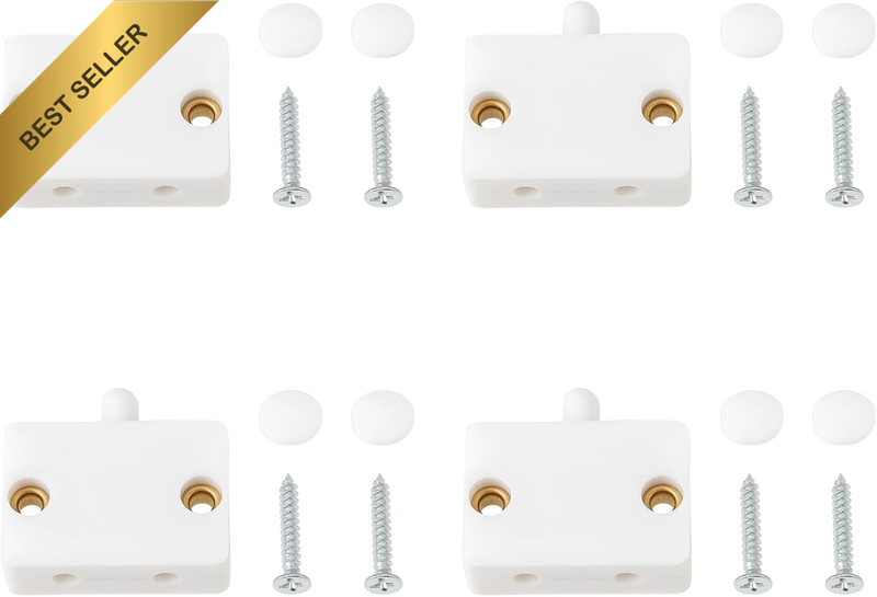 4Pcs White Auto Reset Wardrobe Light Switch with Screws 33X23X10Mm 1A 250V for H