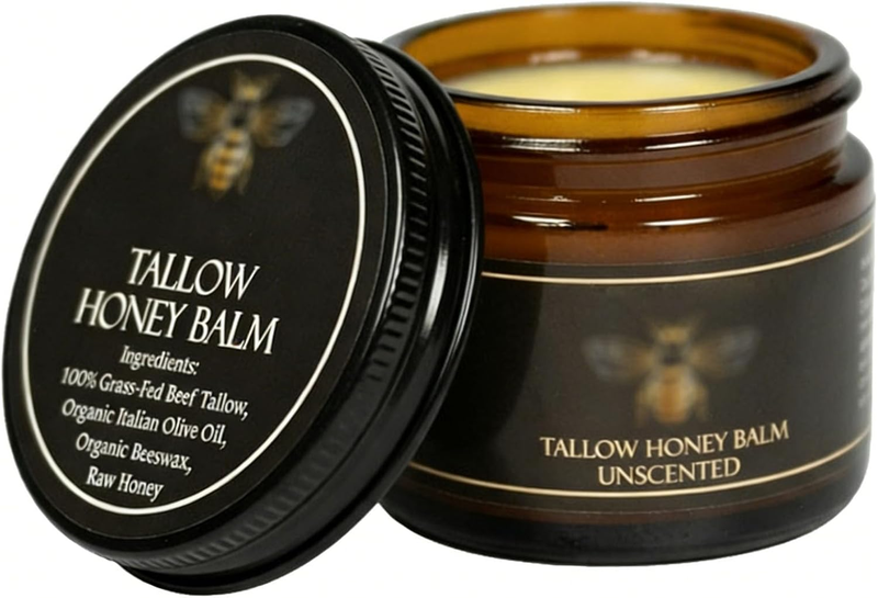 Beef Tallow and Honey Balm for Skin Care,Beef Tallow Moisturiser for Face and Bo