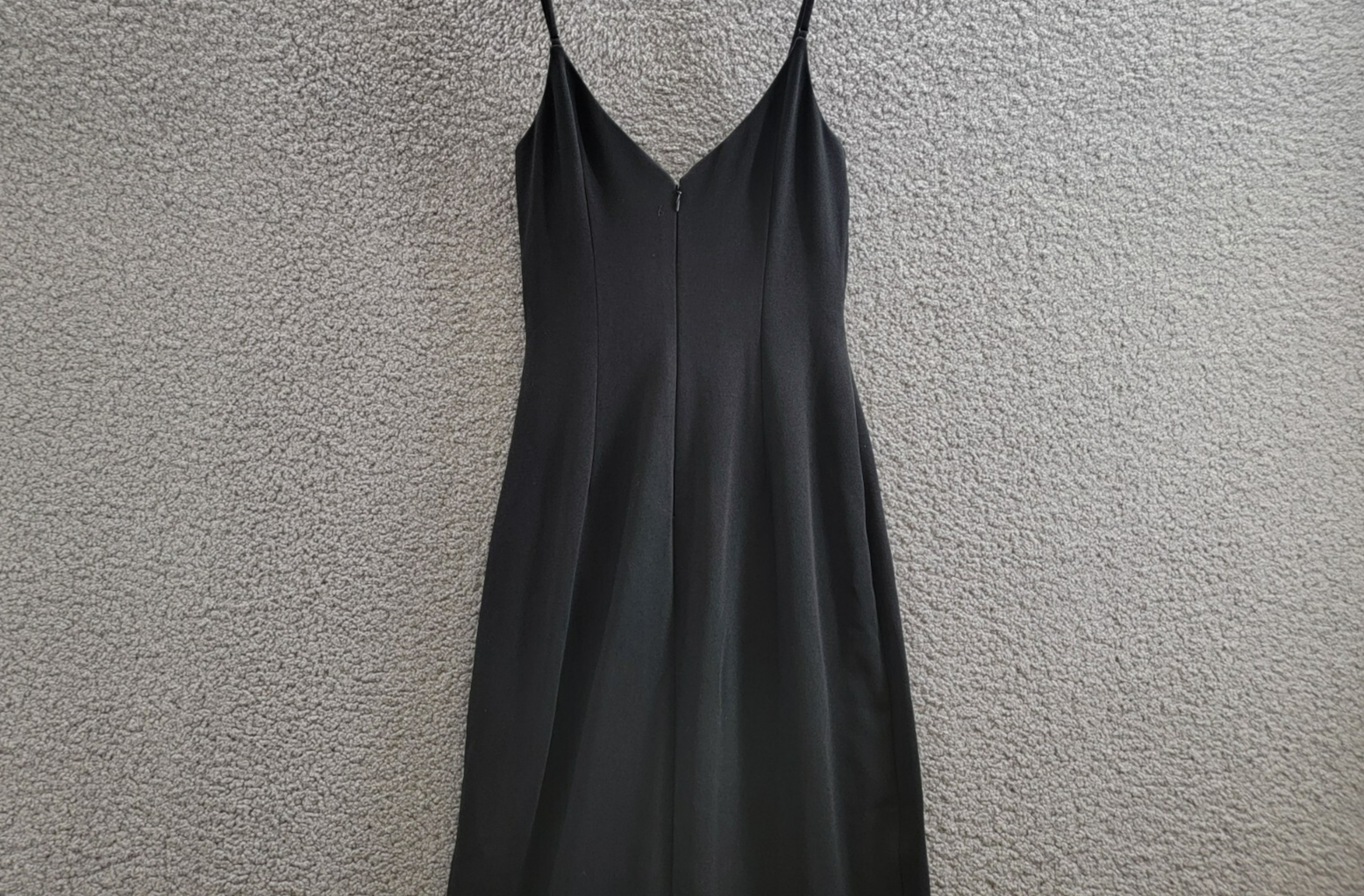 Adrianna by Adrianna Papell Knit Crepe Column Gown Women's 2 Black Back Zip - Picture 10 of 17