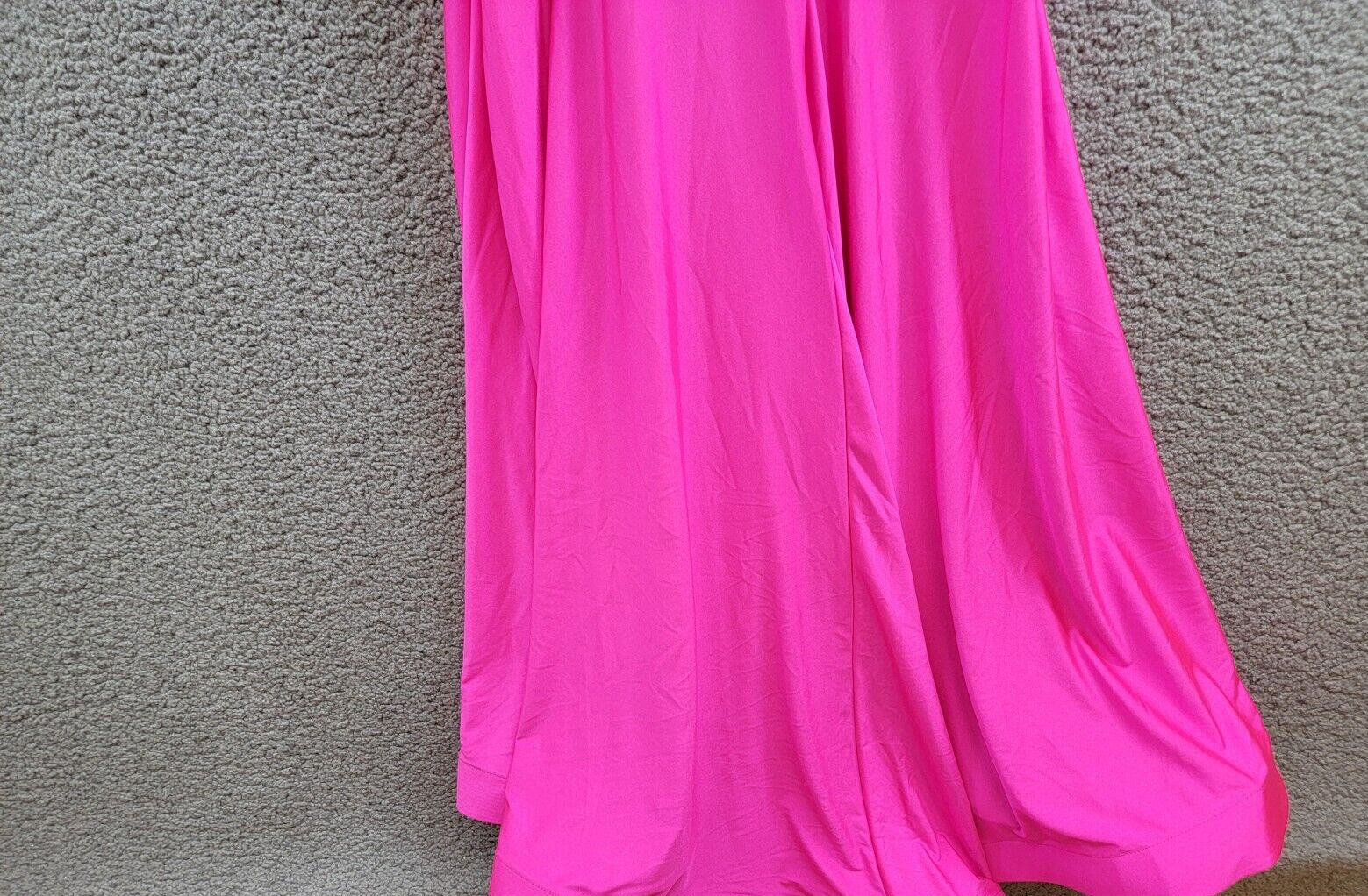 B. Darlin Satin Ruched Evening Dress Juniors 13/14 Neon Pink Cowl Neck Back Zip - Picture 12 of 15