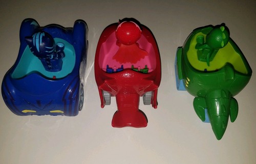 PJ Masks Catboy Owlette Gecko Figure and Vehicle Lot Set