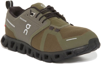 Pre-owned On Running Cloud 5 Fast Lacing Waterproof Trainers Olive Womens Uk Size 3 - 8