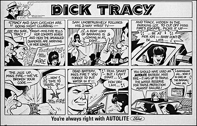 1966 Dick Tracy comic Night Clubbing Ford Autolite vintage art print ad adL70