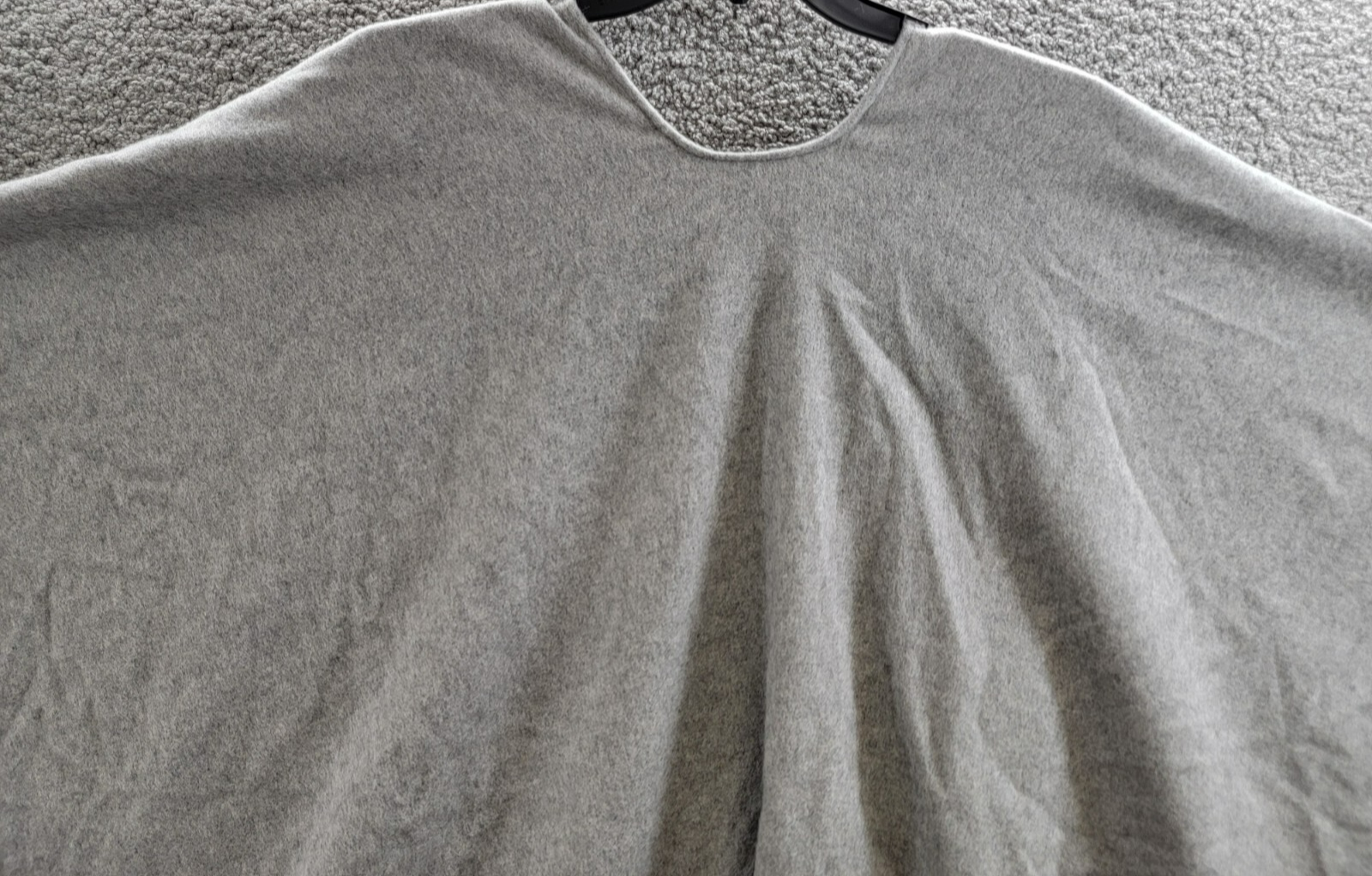 rag & bone Fringe-Trim Cashmere Poncho Women's One Size Gray Heather Open Front - Picture 10 of 15