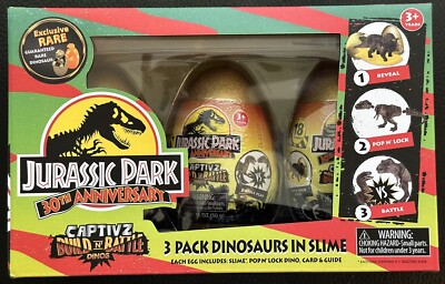Jurassic World Captivz Eggs Color Change Dinosaurs In Slime 3 Pack BuildnBattle