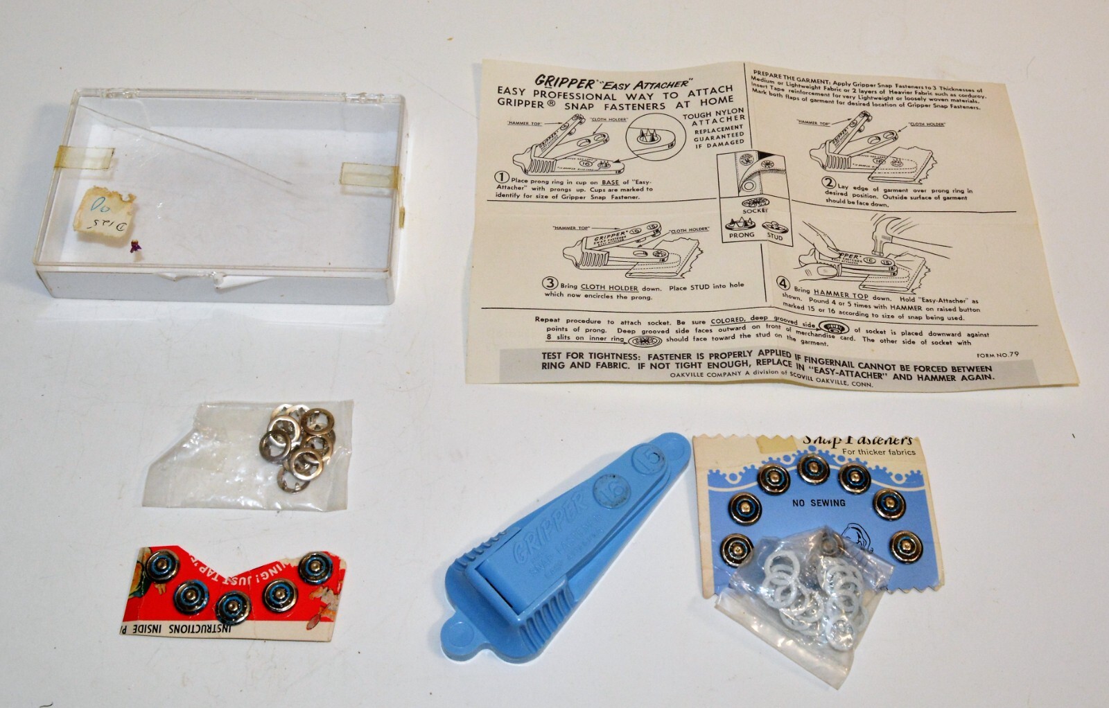 VTG GRIPPER SNAP FASTENER HAND TOOL for 15 & 16 Snaps w box manual some snapsのeBay公認海外通販｜セカイモン