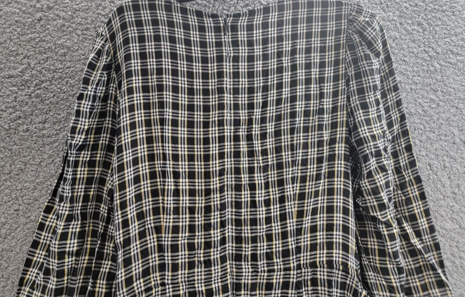 Tommy Hilfiger Check Ruffle-Hem Wrap Dress Women's 10 Black Multi Zip Closure - Picture 11 of 16