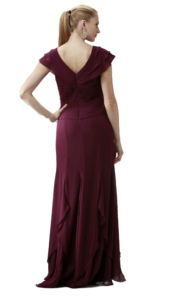 POLY USA party dress 6156 in size L with Plum color