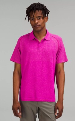 Men's Lululemon Metal Vent Tech Polo 2.0 Sz XL Pink Clay Purple Highlight
