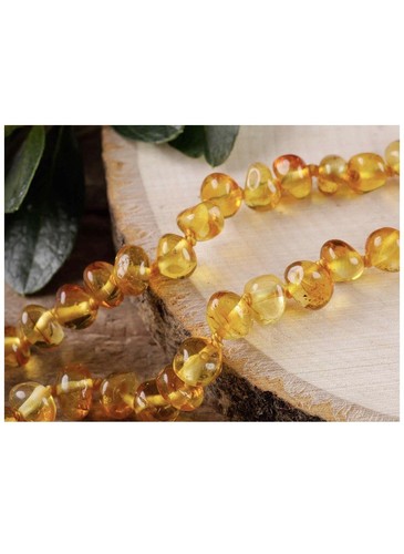 Baltic Amber Teething Necklace For Babies Anti Flammatory, Drooling Pain Reducer