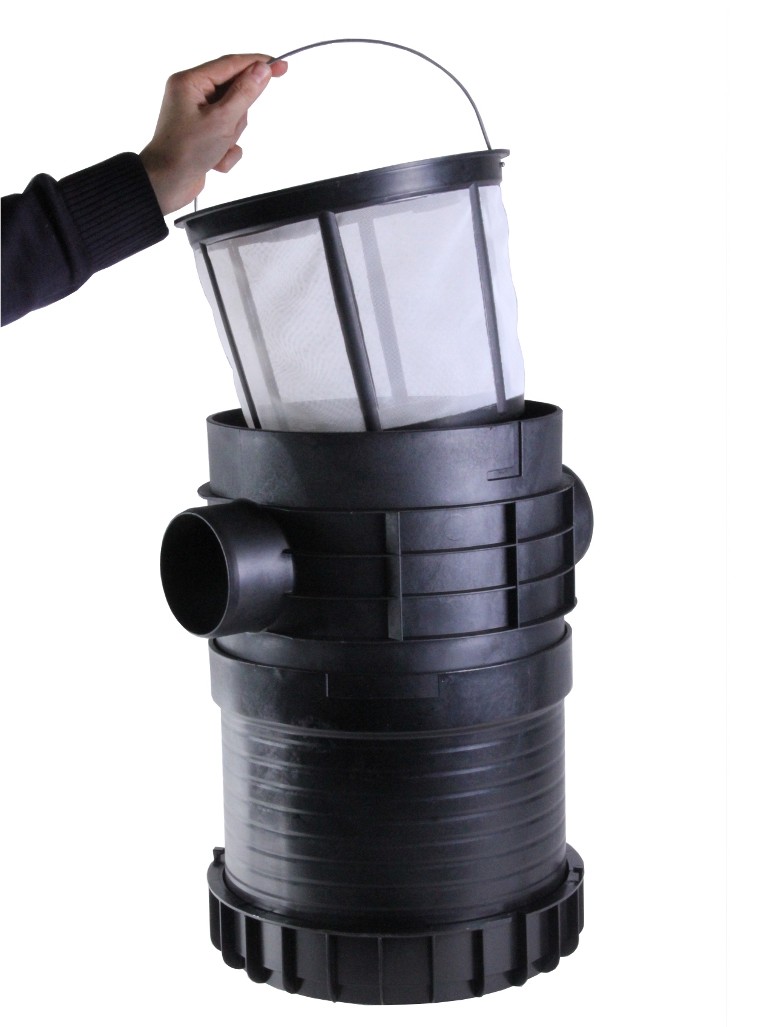 PLURAFIT Filter mit Filterkorb+ Kappe, Erdeinbau zur Zisterne für Regenwasser