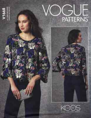 Vogue Designer Sewing Pattern 1668, Koos Couture Jacket, Size 8 - 22, New