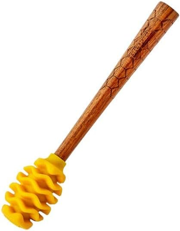 Honey Dipper – Acacia Wood Handle with Removable Silicone Head – Elegant Honey D
