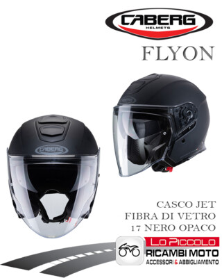 Caberg Flyon Fiber Glass Helmet Jet 17 Matte Black MIS.L 59-60