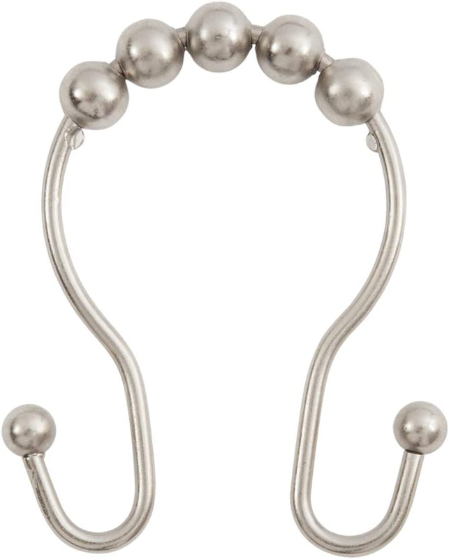 Double Roller Ball Shower Curtain Rings, 12 Pack, One Size, 