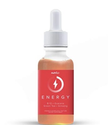 Energy Supplement Drops Vitamin B12, Guarana, green Tea, Ginseng, Orange Flavor