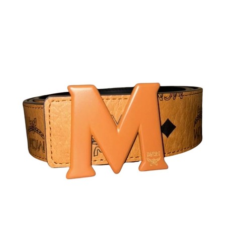 Mcm Reversible Belt Brown Cognac Black Logo Visetos 38 40 42
