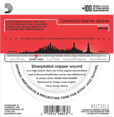 D'Addario Loop End, Medium, 11-45 Gypsy Jazz Guitar Strings EJ84M