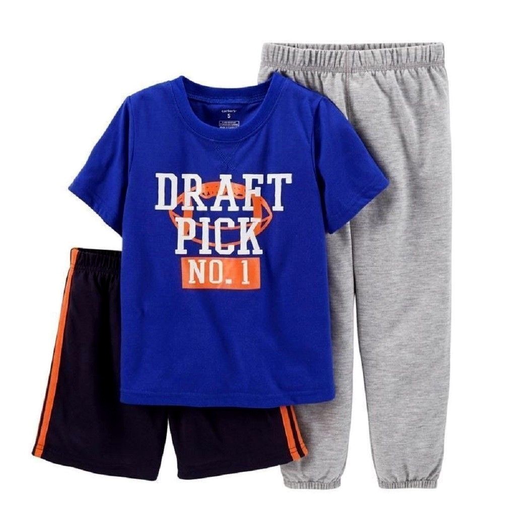 ПИЖАМНЫЙ КОМПЛЕКТ CARTERS BOYS 3PC FUTURE FUTURE DRAFT PICK TOP TOP PJAMAS 3T