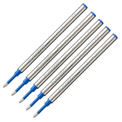 Genuine Sheaffer Slim Rollerball II Pen Refills, 5 pk, Blue Medium, Bulk Packed