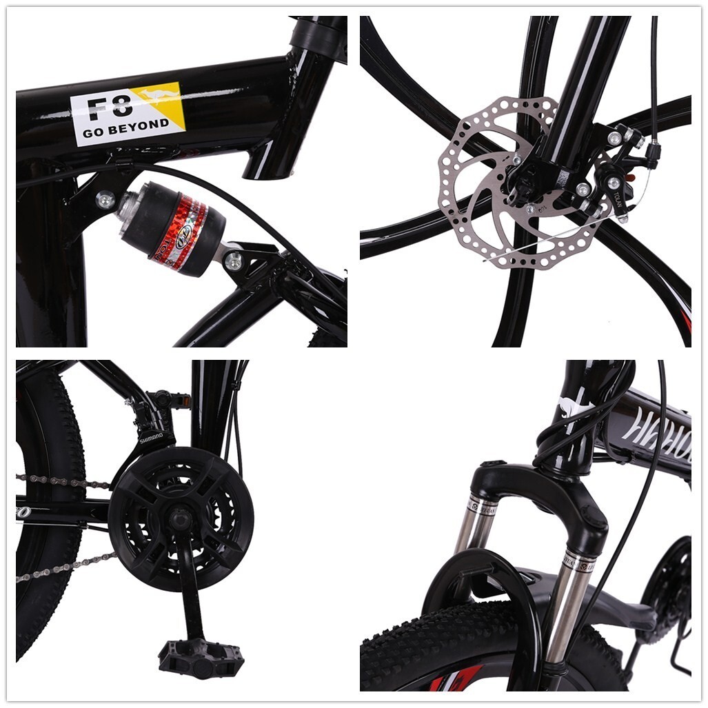 21 Speed 26 Inches Mountain Bike Dual Disc Brakes Full Suspension Non-slip Bike