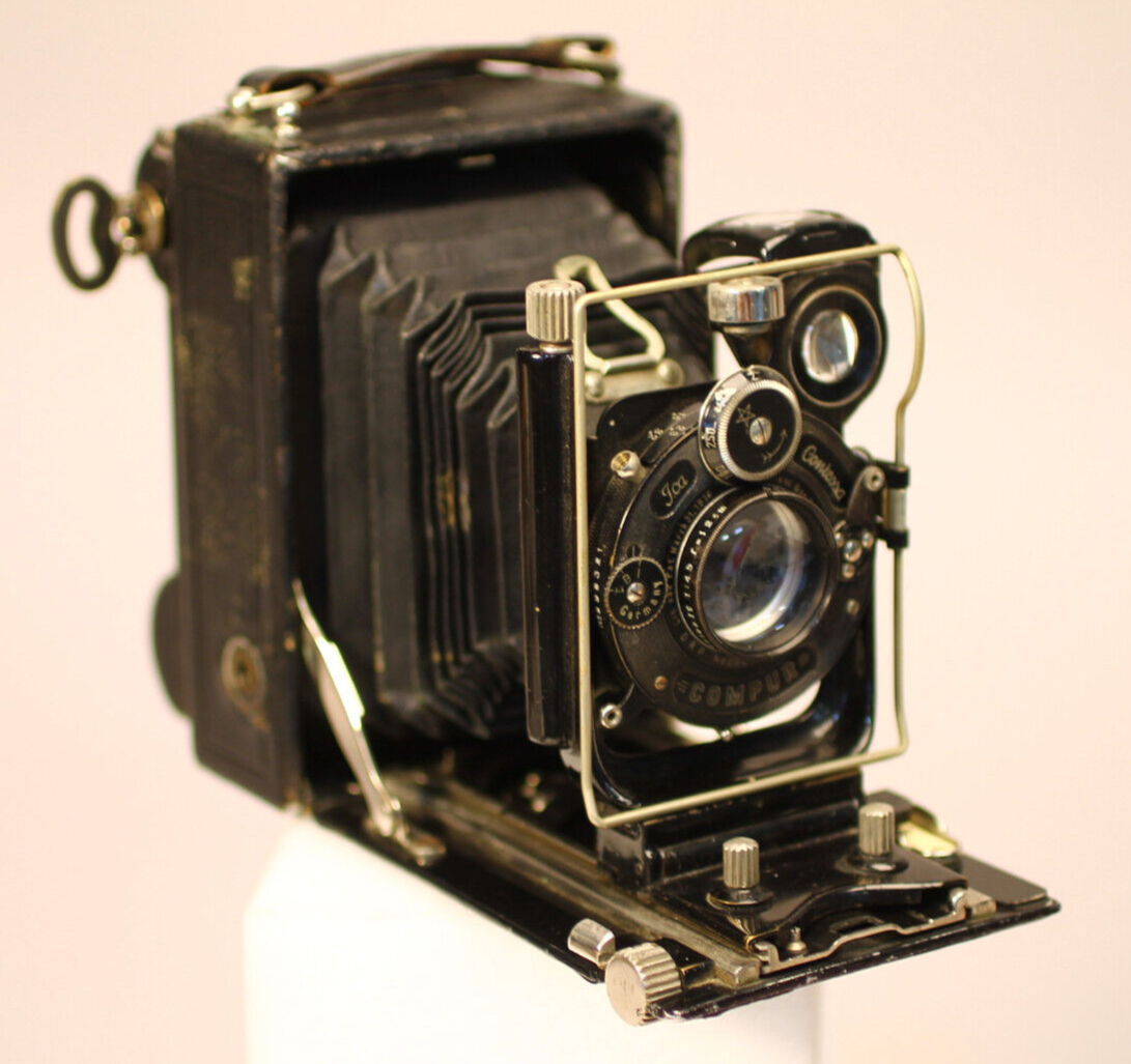 ICA Dresden Compur Folding Camera　レトロカメラ Rare Ica Dresden Compur Vintage 1920s Folding Film Camera in