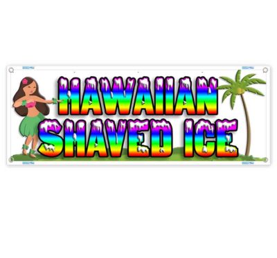 HAWAIIAN SHAVED ICE CLEARANCE BANNER Advertising Vinyl  Flag Sign INV