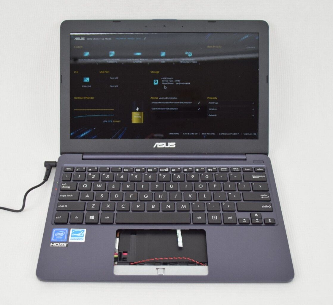 Asus L203M Intel Celeron N4000 4 GB Ram 60 GB Hard Drive Laptop