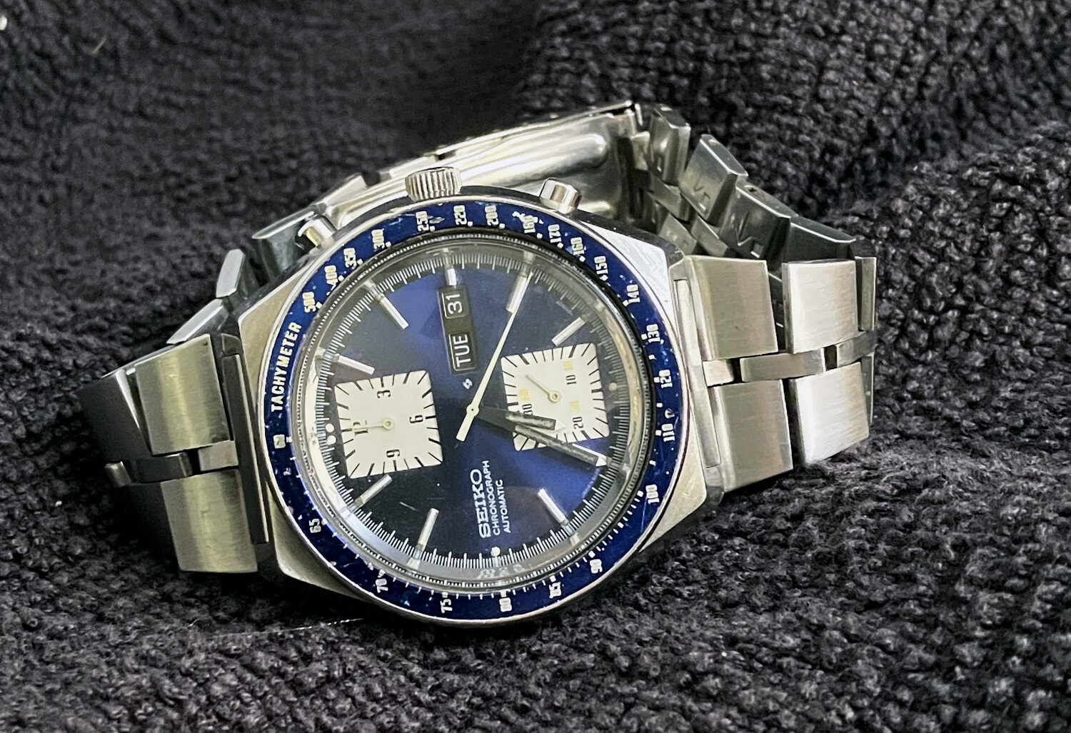 SEIKO 6138-0030 KAKUME CAL 6138B CHRONOGRAPH FISHBONE