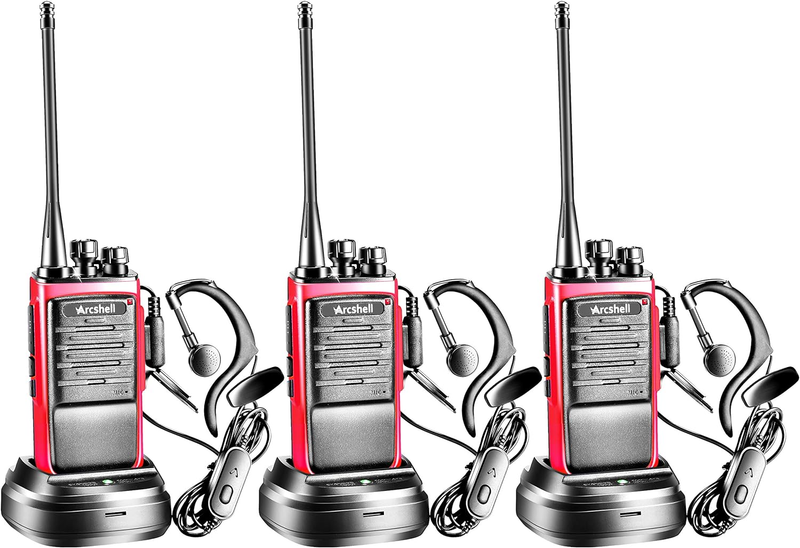 Rechargeable Long Range Two-Way Radios with Earpiece 3 Pack 