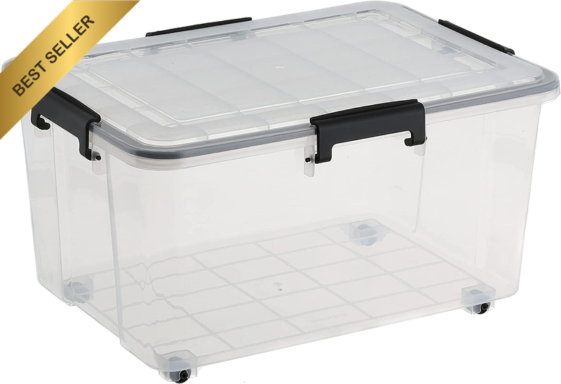 30L Super Seal Storage Box with Wheels Stackable Container Dustproof Waterproof