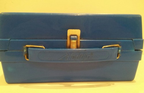 Vintage 80's Walt Disney Mickey Mouse Pluto Aladdin Lunchbox Blue Thermos Minnie