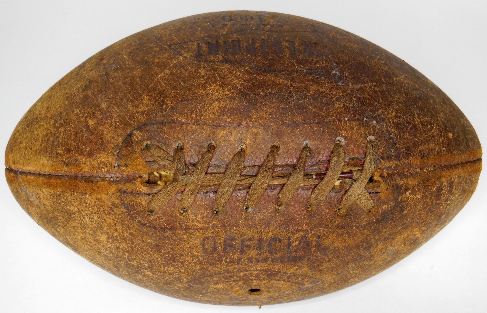 Vintage Westpoint Made in USA 1000 Top Grain Cowhide Leather Football Antique