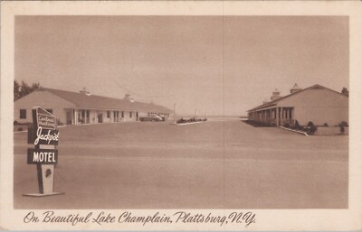 MR ALE Plattsburg, New York, Jackpot Motel, Exterior, Lake Champlain UNP B2164
