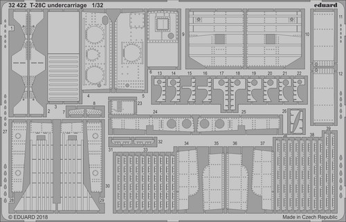 Eduard 1/32 photoetched detail set for T-28C undercarriage by Kitty Hawk - 32422 Eduard 1/32 photoetched detail set for T-28C undercarriage by Kitty Hawk - 32422