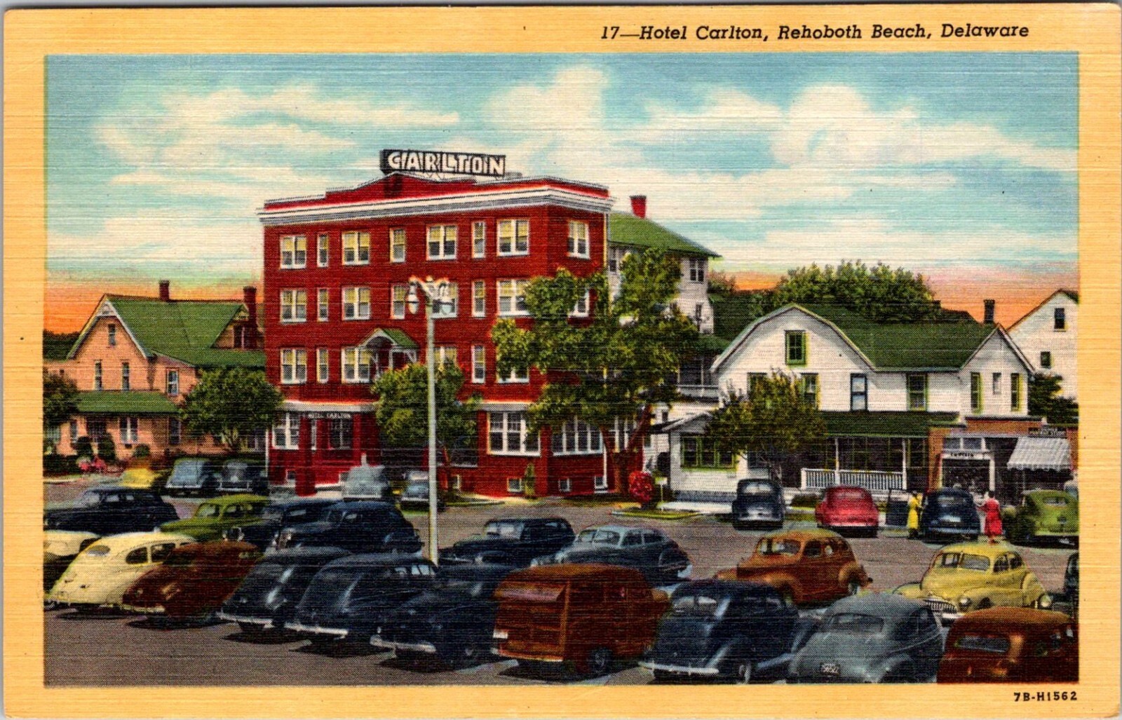 Vintage 1930s Hotel Carlton Rehoboth Beach Delaware Postcard Linen