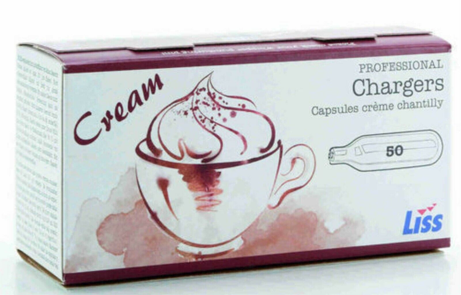 100 + 10 Kapseln gratis LISS N2O Sahnekapseln für Sahnegerät ISI, Liss, Mosa 