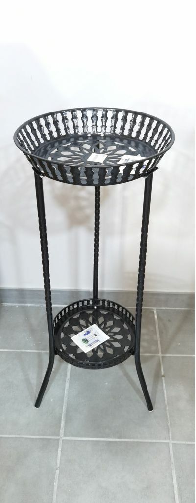 Mobile Tavolino Porta Piante Vasi Portavaso 78x32cm In Metallo Nero 16468 bal